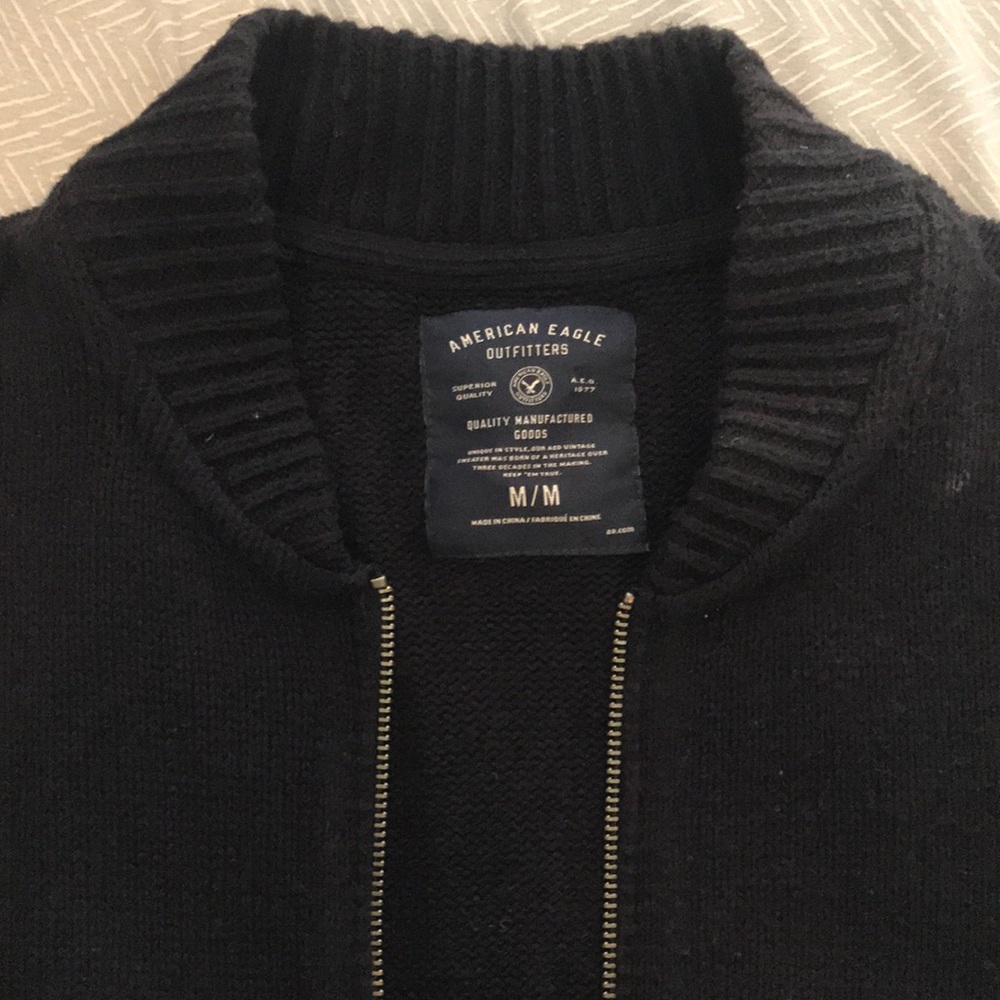 American Eagle navy blue collared cardigan
